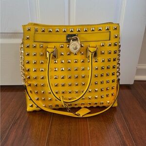 Michael Kors Vintage Yellow Studded Handbag